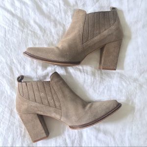 Zara taupe suede ankle booties
